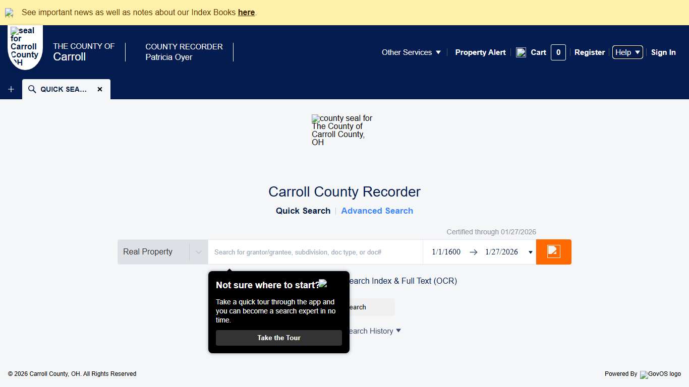 Official Record Search - Quick Search